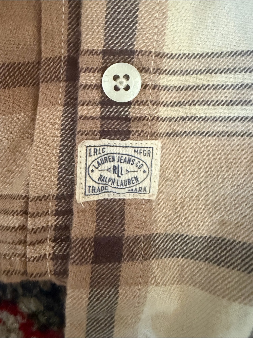 Ralph Lauren Plaid Button-Down Shirt in Beige and Brown - Picture 4 of 4